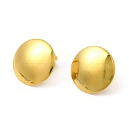 Ion Plating(IP) 304 Stainless Steel Stud Earrings, with Vertical Loops, Flat Round, Real 18K Gold Plated, 15mm, Hole: 3mm, Pin: 0.8mm(EJEW-I281-25G)
