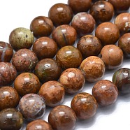 Natural Picasso Jasper Beads Strands, Round, 8~8.5mm, Hole: 0.8mm, about 48pcs/strand, 15.35 inch(39cm)(G-M353-A29-8mm)