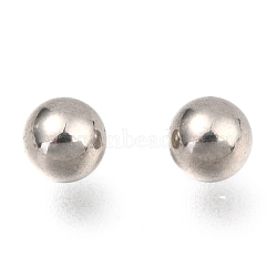 201 Stainless Steel Beads, No Hole/Undrilled, Solid Round, Stainless Steel Color, 5mm(STAS-H139-03J-P)