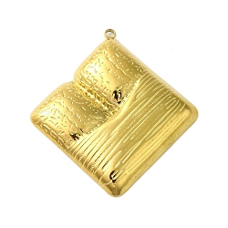 Ion Plating(IP) 304 Stainless Steel Pendants, Rhombus Charm, Real 18K Gold Plated, 42x39.5x4mm, Hole: 1.8mm(STAS-C104-46G)