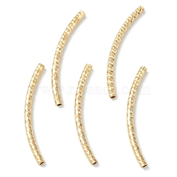 Brass Tube Beads, Long-Lasting Plated, Curved Beads, Tube, Real 24K Gold Plated, 30x2mm, Hole: 1mm(X-KK-Y003-86G-G)
