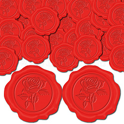 Adhesive Wax Seal Stickers, Envelope Seal Decoration, For Craft Scrapbook DIY Gift, Flower, 30mm, 50pcs(DIY-CP0010-69F)