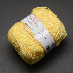 Baby Yarns, with Cotton, Silk and Cashmere, Gold, 1mm, about 50g/roll, 6rolls/box(YCOR-R028-YBB03)