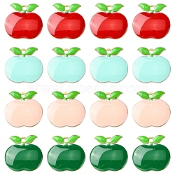 10Pcs Teachers' Day Brass Enamel Charms, Real 18K Gold Plated, Apple Charm, Mixed Color, 11x12x2mm, Hole: 1mm(KK-YW0002-48)