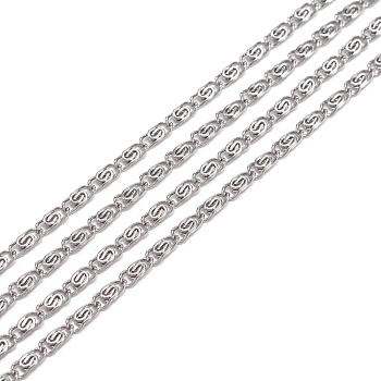 304 Stainless Steel Lumachina Chains, with Spool, Unwelded, Stainless Steel Color, 3.7x1.5x0.8mm, about 164.04 Feet(50m)/roll