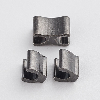Clothing Accessories, Brass Zipper Repair Down Zipper Stopper and Plug, Gunmetal, 6x9x5mm, 5x6x5mm, 3pcs/set