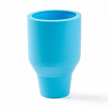 DIY Vase Silicone Molds, Resin Casting Molds, For UV Resin, Epoxy Resin Craft Making, Deep Sky Blue, 100x63mm, Inner Diameter: 55mm