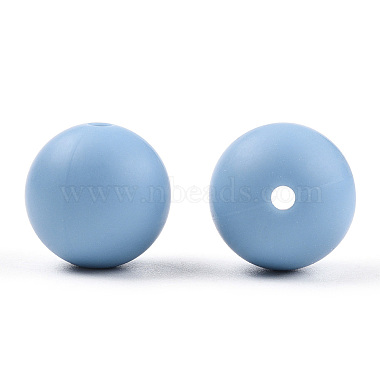 8mm LightSteelBlue Round Silicone Beads