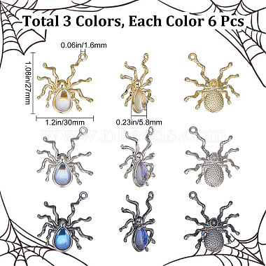 sunnyclue 18pcs 3 couleurs pendentifs en alliage de placage en rack d'Halloween(FIND-SC0004-23)-2