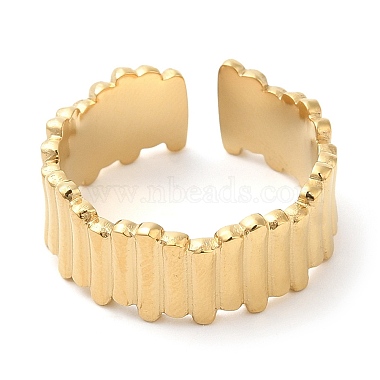 304 Stainless Steel Twist Open Cuff Ring for Women(RJEW-I098-19G)-2