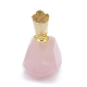 Pendentifs de bouteille de parfum à quartz rose naturel facetté(G-E556-11F)-2