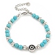 Star of David 304 Stainless Steel & Synthetic Turquoise Round Beaded Bracelets for Women(BJEW-G717-06P)-1