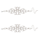 2Pcs Crystal Rhinestone Flower Link Bracelet(BJEW-FG0001-02)-1
