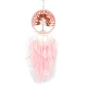 Natural Carnelian & Synthetic Cherry Quartz Glass Tree of Life Hanging Ornaments(PW-WG38540-05)-1