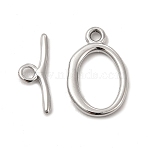 Non-Tarnish 304 Stainless Steel Toggle Clasps, Oval, Stainless Steel Color, Oval: 21.5x14x2mm, Hole: 2mm, 13.5x9mm inner diameter, Bar: 19x7x2mm, hole: 2.5mm(STAS-F290-05P)
