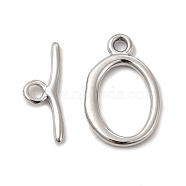 304 Stainless Steel Toggle Clasps, Oval, Stainless Steel Color, Oval: 21.5x14x2mm, Hole: 2mm, 13.5x9mm inner diameter, Bar: 19x7x2mm, hole: 2.5mm(STAS-F290-05P)