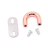 (Clearance Sale)Zinc Alloy Zipper Ring, with Screws & Iron Shim, Cadmium Free & Lead Free, Rose Gold, 17x20x5mm(FIND-WH0063-94RG-RS)
