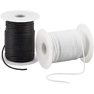 2 Rolls 2 Colors PVC Tubular Solid Synthetic Rubber Cord, No Hole, Wrapped Around White Plastic Spool, Mixed Color, 2mm, about 32.8 yards(30m)/roll, 1 color/roll(OCOR-NB0002-56)