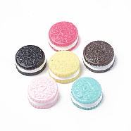 Resin Decoden Cabochons, Biscuit, Imitation Food, Mixed Color, 15x7.5mm(CRES-N016-29)