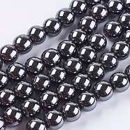 Non-Magnetic Synthetic Hematite Beads Strands, Round, 10mm, Hole: 1.5mm, about 42pcs/strand(G-H1624-10mm-1)