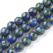 Assembled Synthetic Lapis lazuli and Malachite Beads Strands, Dyed, Round, 8mm, Hole: 1mm, about 50pcs/Strand, 16.02 inch(40.7cm)(G-L528-03C)