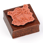 Wood DIY Stamps, with Rubber Constellation Pattern, DIY Handmade Soap Stamps, Photo Album Decor Stamps Accessories Tools, Sagittarius, 4.5x4.5x2.5cm, Signet: 38.5x37mm(DIY-WH0246-24H)