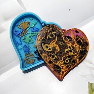 DIY Realistic Style Heart Pendant Food Grade Silicone Molds, Resin Casting Molds, for UV Resin & Epoxy Resin Craft Making, Deep Sky Blue, 72x70x7mm, Hole: 2.5mm, Inner Diameter: 62x65mm(DIY-G083-03)
