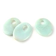 Natural Flower Amazonite Pendants, Oval, 40x30x5mm, Hole: 8mm(G-Q458-32)
