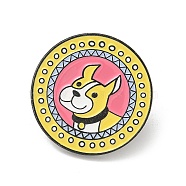 Pet Theme Enamel Pins, Black Alloy Brooches for Backpack Clothes, Dog, 25.5mm(JEWB-Q008-02E)