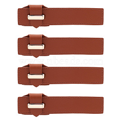 PU Imitation Leather Sew on Toggle Buckles, Tab Closures, Cloak Clasp Fasteners, with Alloy Finding, Saddle Brown, 142x38x9mm(DIY-WH0292-53A)
