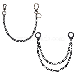 ANATTASOUL 2Pcs 2 Styles Zinc Alloy Trousers Chain, Punk Style Decorative Chain, with Iron Clasp, Mixed Color, 540~603mm, 1pc/style(AJEW-AN0007-26)