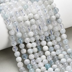 Natural Aquamarine Beads Strands, Smooth Round, 6~6.5mm, Hole: 0.7mm, about 68~69pcs/strand, 15.24~15.35''(38.7~39cm)(X-G-F826-B01-6mm)