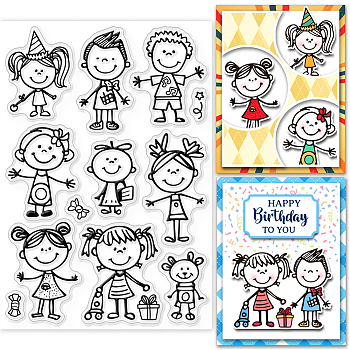 Custom PVC Plastic Clear Stamps, for DIY Scrapbooking, Photo Album Decorative, Cards Making, Cartoon, 160x110x3mm