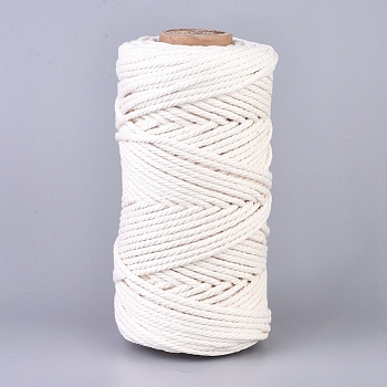 Cotton String Threads, Macrame Cord, Decorative String Threads, for DIY Crafts, Gift Wrapping and Jewelry Making, White, 4mm, about 109.36 yards(100m)/roll