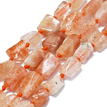 Natural Sunstone Beads Strands, Nuggets, 9~12x8~9mm, Hole: 0.8mm, about 31pcs/strand, 15.94''(40.5cm)