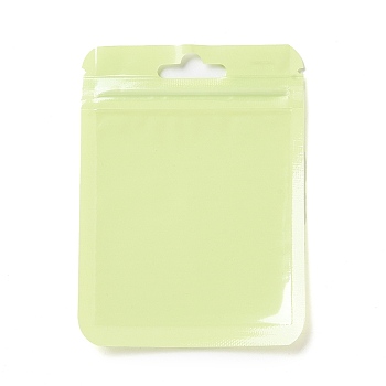 Rectangle Plastic Zip Lock Gift Bags, with Transparence Windows Resealable Bags, Yellow Green, 11x8x0.15cm, Unilateral Thickness: 2.5 Mil(0.065mm)