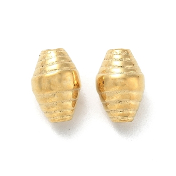 304 Stainless Steel Beads, Real 18K Gold Plated, Bicone, 9.5x6.5mm, Hole: 1mm