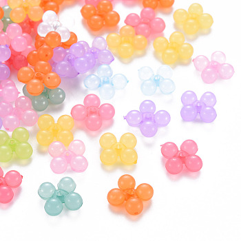 Transparent Acrylic Beads, Dyed, Ten Shape, Mixed Color, 13x13x5mm, Hole: 1.5mm