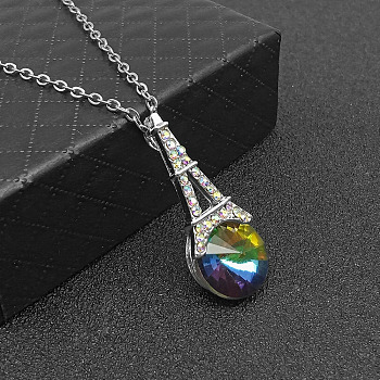 Flash Diamond Luxury Colorful Women's High Grade Feeling, Exquisite, Simple, Fashionable, and Generous Necklace