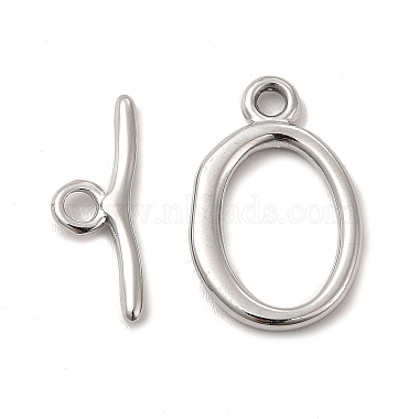 Stainless Steel Color Oval 304 Stainless Steel Toggle Clasps