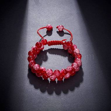 bracelet de perles tressées en verre rond étincelant(BJEW-SW00082-08)-3