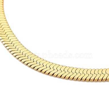 Ion Plating(IP) 304 Stainless Steel Herringbone Chain Necklace for Men Women(NJEW-E076-04C-G)-2