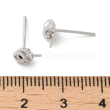 Rhodium Plated 925 Sterling Silver Ear Stud Findings(STER-P056-07P)-3