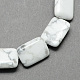 Abalorios en forma de rectángulo de la piedra preciosa de piedra howlite naturales hebras(G-S112-23)-1