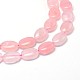 Naturelle quartz rose plats ovales brins de perles(G-M206-28)-3