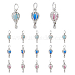 18Pcs 2 colors Alloy Pendants, with Cat Eye Inside, Hot Air Balloon, Platinum, Mixed Color, 21.5x11x11mm, Hole: 5.5mm, 9pcs/color(MPDL-DC0001-04)