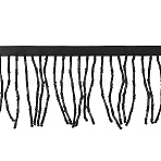 2Yards Polyester Ribbon, Glass Seed Beaded Tassel Lace Trim, Clothes Accessories, Black, 2-1/2 inch(65mm), 2yards/set(OCOR-GF0004-98C)