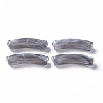 Two Tone Acrylic Beads, Imitation Gemstone, Curved Tube, Dark Gray, 31x9.5x7.5mm, Hole: 1.8mm(X1-MACR-S272-78K)