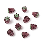 10Pcs Handmade Lampwork Beads, Grape, Pale Violet Red, 14x12mm, Hole: 1.5mm(LAMP-YW0001-40)