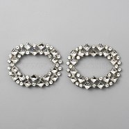 Alloy Crystal Rhinestone Shoe Decoration, Detachable Shoe Buckle Clip, Oval Pattern, 62x50x8.3mm(FIND-WH0061-89B)